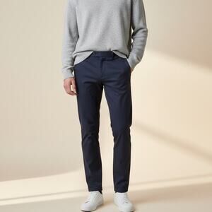 Theory Neoteric Zaine Pant Men's Sz 36 Navy Slim Leg Technical High-End Office